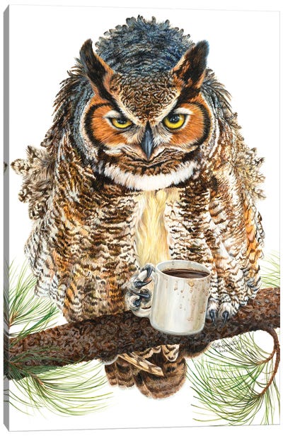 Up All Night Canvas Art Print - Owl Art