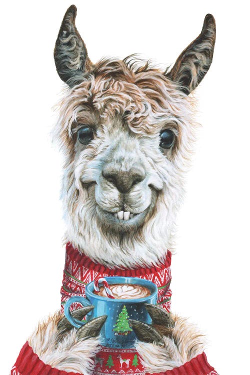 Llama Latte Christmas by Holly Simental wall art