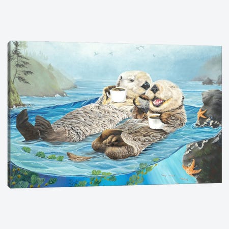 We Have Each Otter Canvas Print #HSI36} by Holly Simental Canvas Artwork