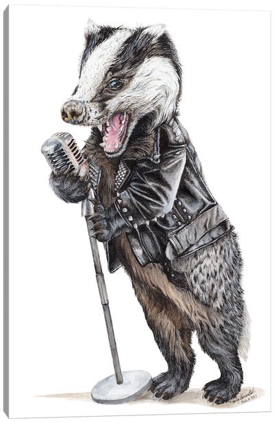 Rock'n Badger Canvas Art Print - Holly Simental