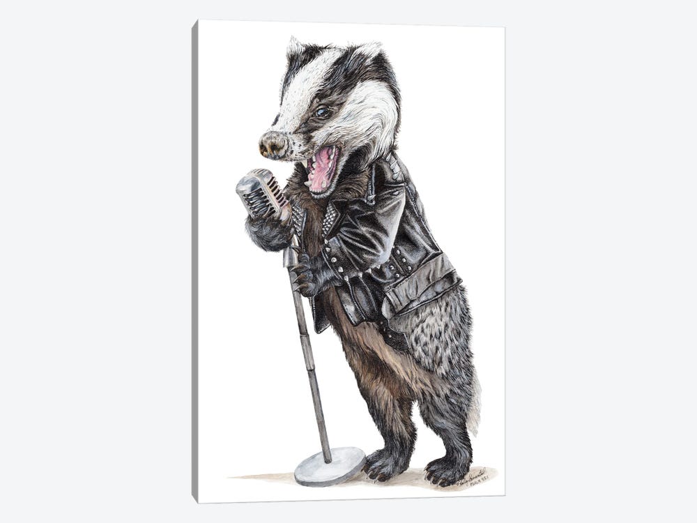 Rock'n Badger by Holly Simental 1-piece Art Print