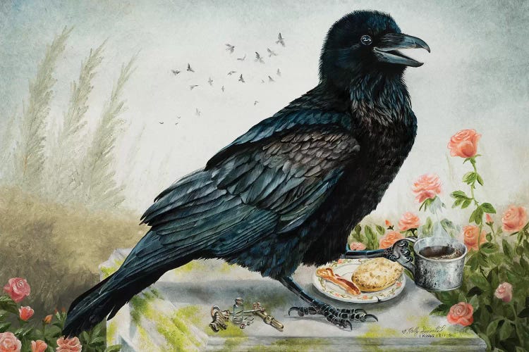 Breakfast With The Raven by Holly Simental wall art