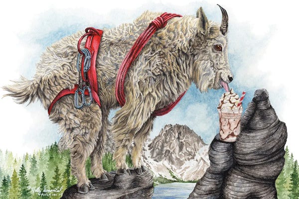 Goats: Mountain Goat Mocha by Holly Simental