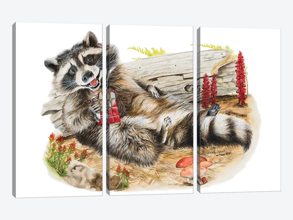 Chocolate Bandit by Holly Simental 3-piece Canvas Art