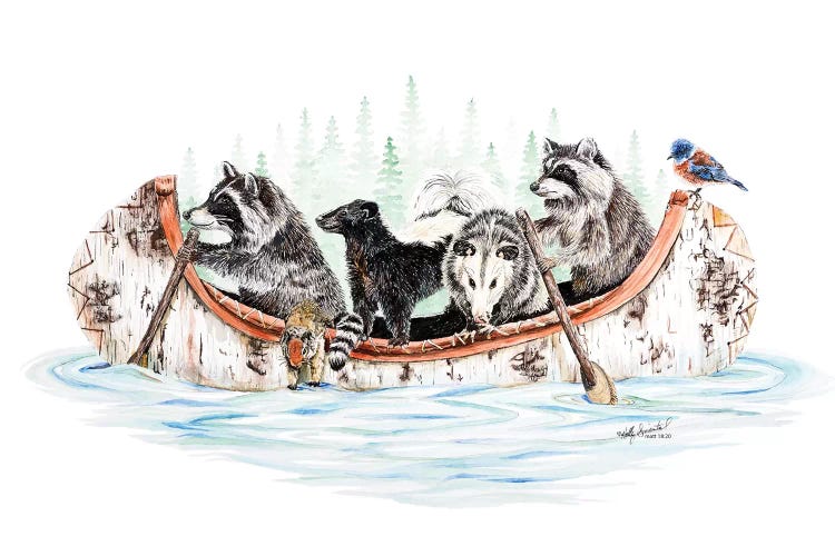 Critter Canoe by Holly Simental wall art