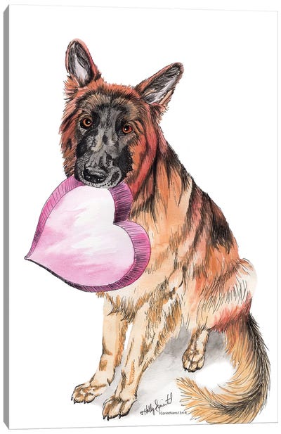 German Shepherd Love Canvas Art Print - Holly Simental