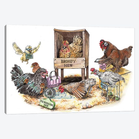 Life In The Coop Canvas Print #HSI9} by Holly Simental Canvas Art