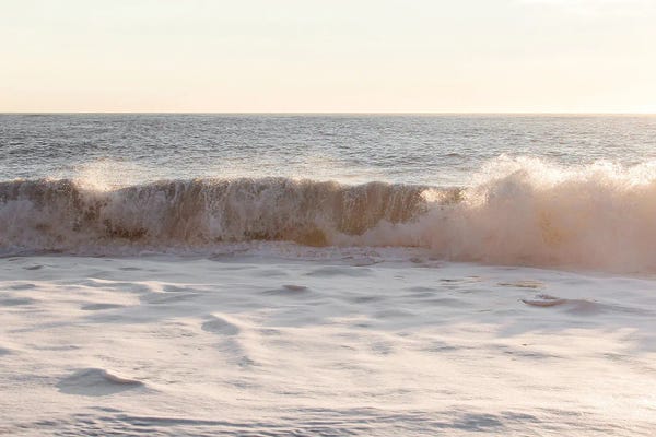 Sunset Waves In Iceland