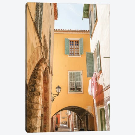 Colorful Houses In Menton, France Canvas Print #HSK107} by Henrike Schenk Canvas Art Print