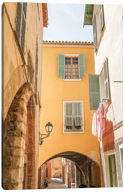 Colorful Houses In Menton, France Canvas Art Print - Henrike Schenk