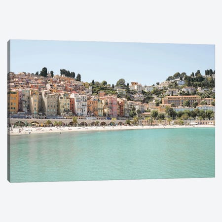 The Colorful Coast Of Menton Canvas Print #HSK108} by Henrike Schenk Canvas Artwork