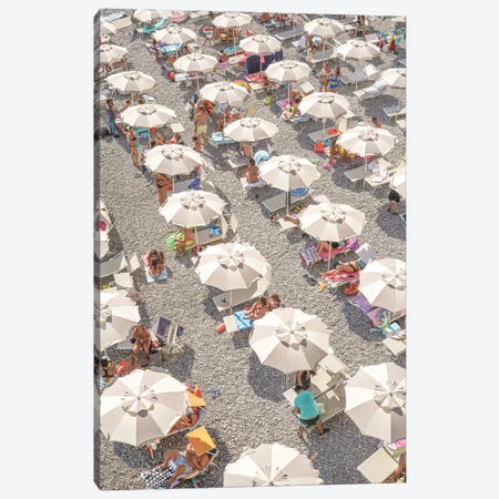 Amalfi Beach Umbrellas Canvas Print #HSK139} by Henrike Schenk Art Print
