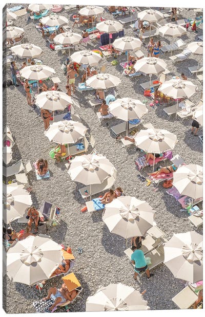 Amalfi Beach Umbrellas Canvas Art Print - Henrike Schenk
