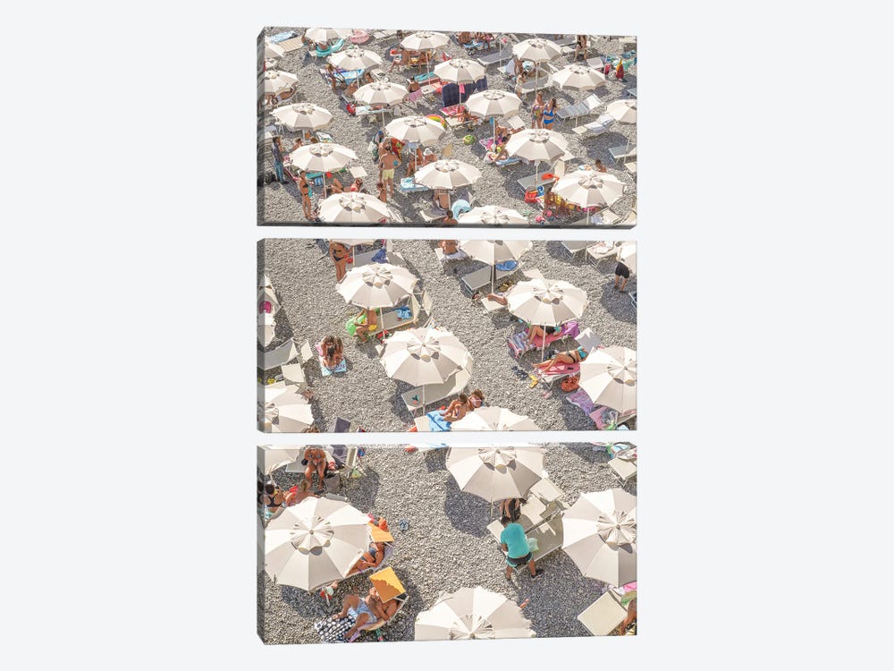 Amalfi Beach Umbrellas by Henrike Schenk 3-piece Canvas Print