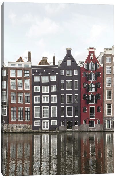 Canal Houses Of Amsterdam Canvas Art Print - Amsterdam Art