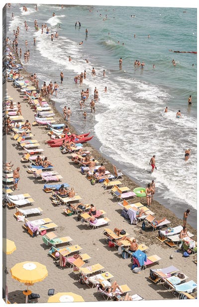 Beach Day In Italy Canvas Art Print - Amalfi Coast Art