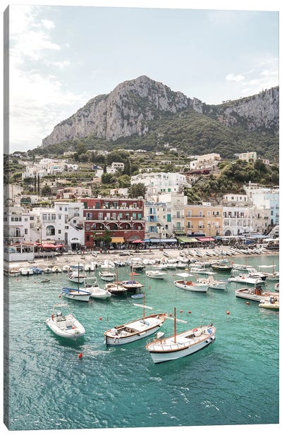 Capri Island Landscape Canvas Art Print - Harbor & Port Art