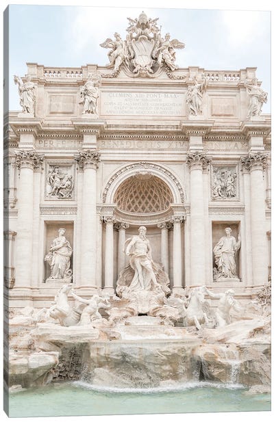 Trevi Fountain In Rome Canvas Art Print - Trevi Fountain