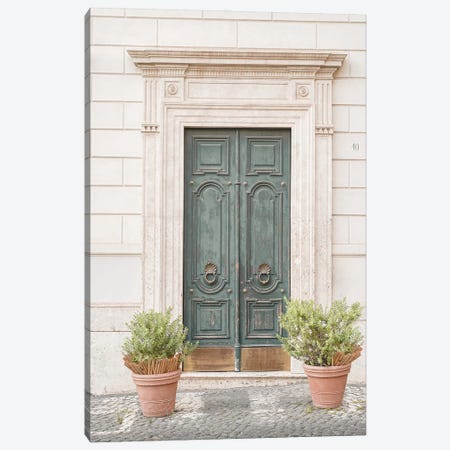 Vintage Door In Rome Canvas Print #HSK164} by Henrike Schenk Canvas Print