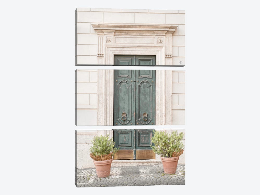 Vintage Door In Rome by Henrike Schenk 3-piece Canvas Print