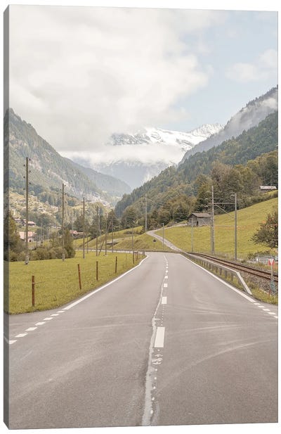Mountain Road In Switzerland Canvas Art Print - Switzerland Art