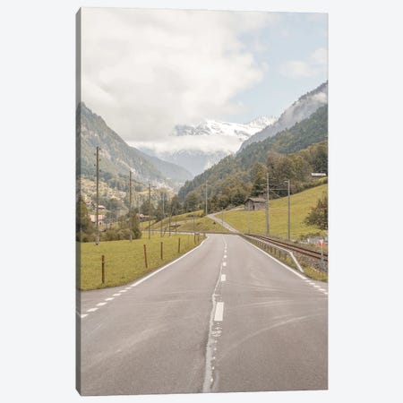 Mountain Road In Switzerland Canvas Print #HSK167} by Henrike Schenk Art Print
