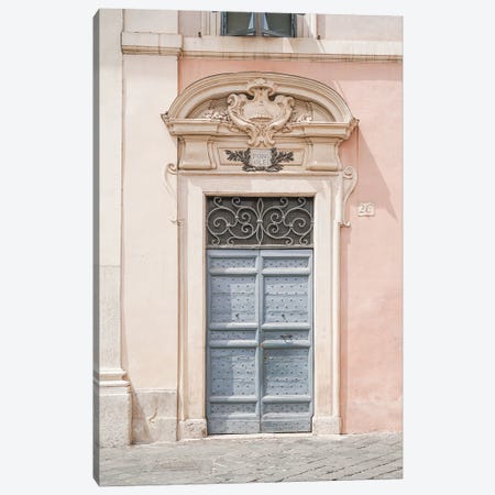 Pastel Color Door In Rome Canvas Print #HSK169} by Henrike Schenk Canvas Art