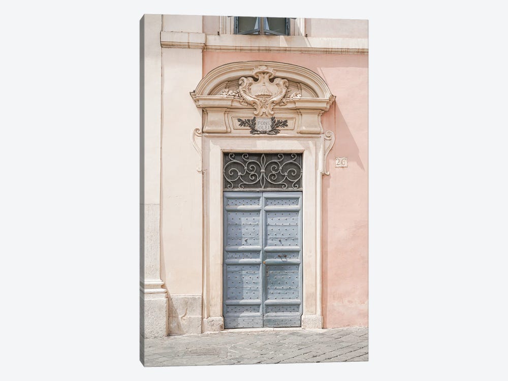 Pastel Color Door In Rome 1-piece Canvas Wall Art