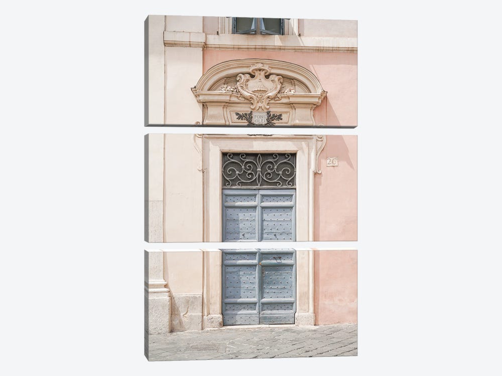 Pastel Color Door In Rome by Henrike Schenk 3-piece Canvas Artwork