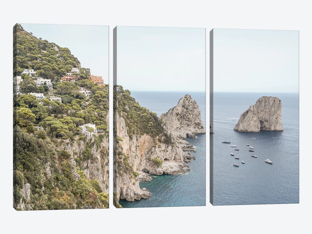 Capri Island Coast by Henrike Schenk 3-piece Canvas Art