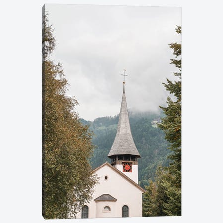Lauterbrunnen Church, Switzerland Canvas Print #HSK195} by Henrike Schenk Canvas Artwork