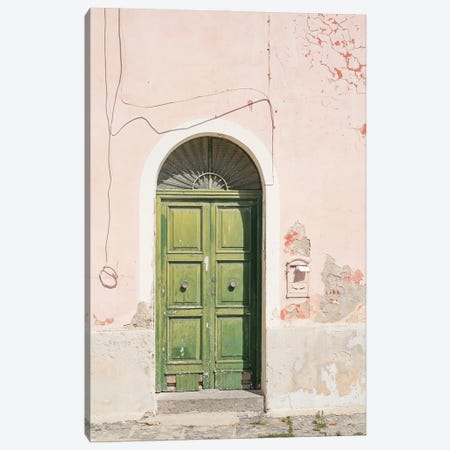 Italian Green Door Canvas Print #HSK207} by Henrike Schenk Canvas Wall Art