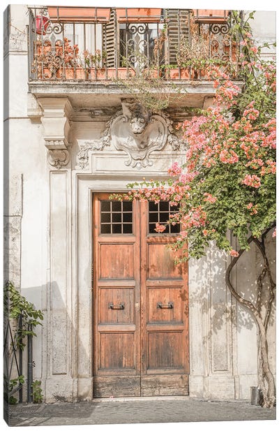 Floral Entry In Rome Canvas Art Print