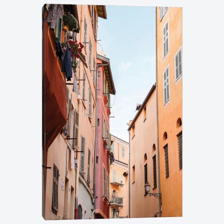 Colorful Old Town Of Nice Canvas Print #HSK22} by Henrike Schenk Canvas Art