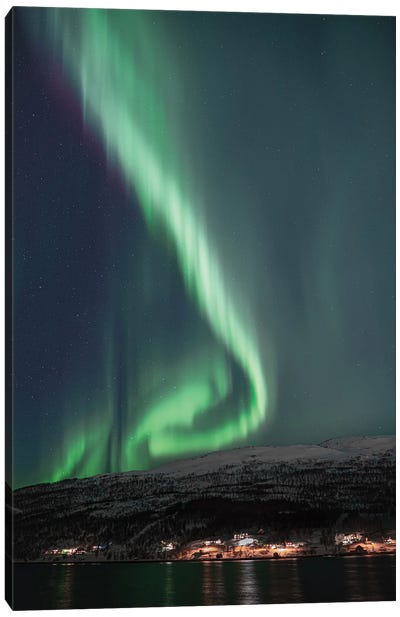 Northern Lights Show Canvas Art Print - Aurora Borealis Art