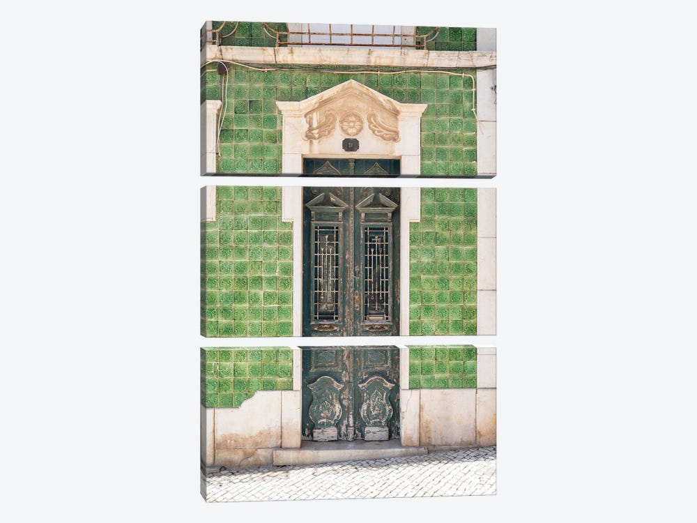 Green Door In Lagos by Henrike Schenk 3-piece Canvas Art Print