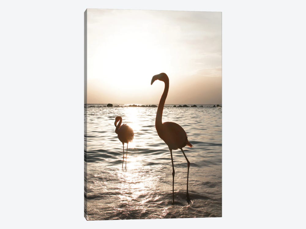 Flamingo's At Sunset by Henrike Schenk 1-piece Canvas Art