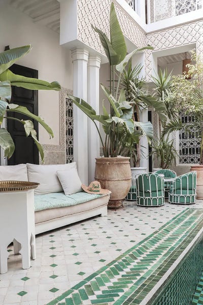 Tropical Riad In Marrakech by Henrike Schenk acrylic art print