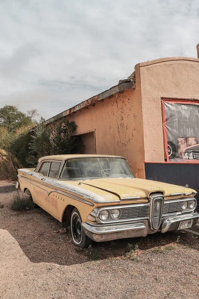 Henrike Schenk: Yellow Car On Route 66 by Henrike Schenk