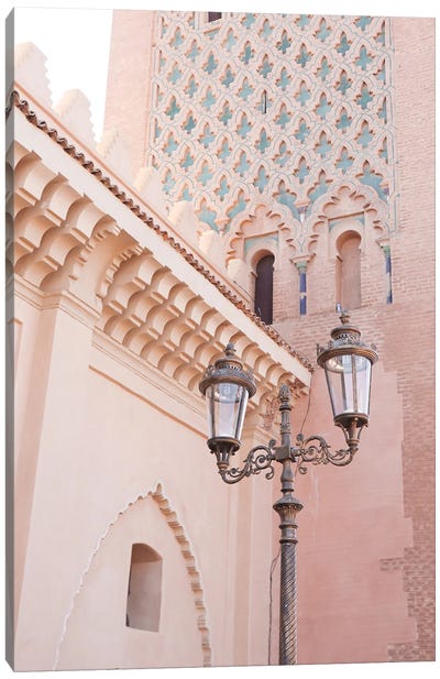 Pink Architecture In Marrakech Canvas Art Print - Morocco