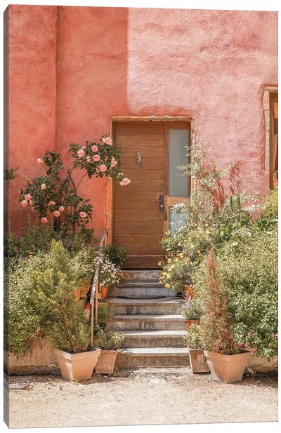 Pink House Front Door Canvas Art Print - Henrike Schenk