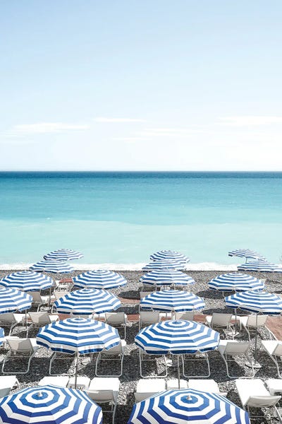 Henrike Schenk: Blue Beach Parasols by Henrike Schenk