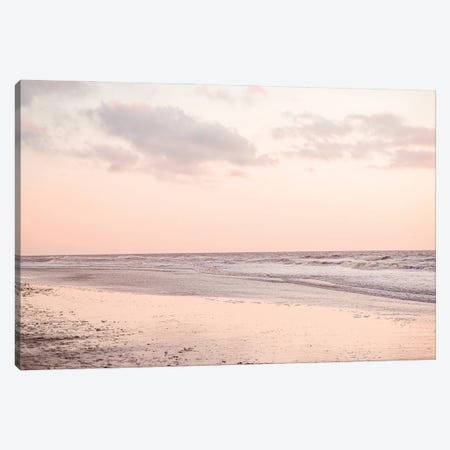 Dutch Coast Pink Sunset Canvas Print #HSK64} by Henrike Schenk Art Print
