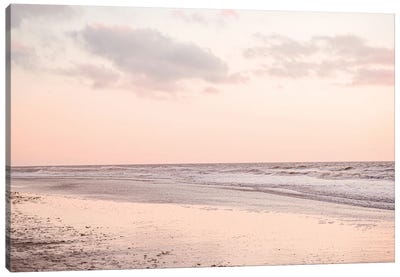 Dutch Coast Pink Sunset Canvas Art Print - Henrike Schenk