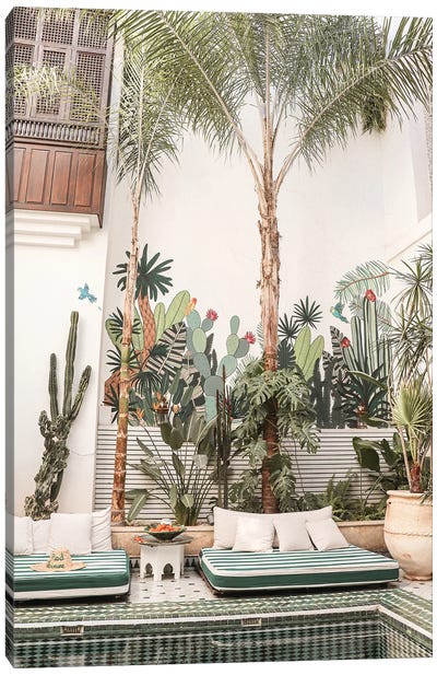 Botanical Riad In Marrakech Canvas Art Print - Daydream Destinations