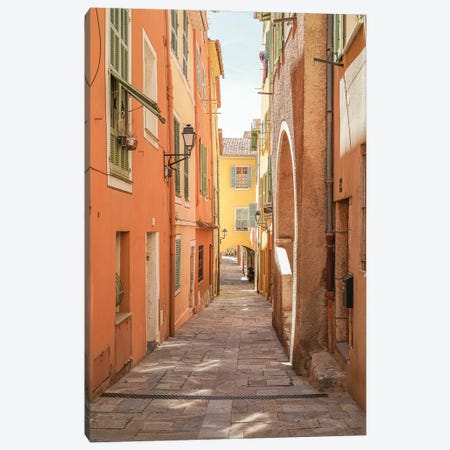 Colorful Street In Menton, France Canvas Print #HSK75} by Henrike Schenk Canvas Art