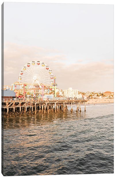 Santa Monica Pier California Canvas Art Print - Ferris Wheels