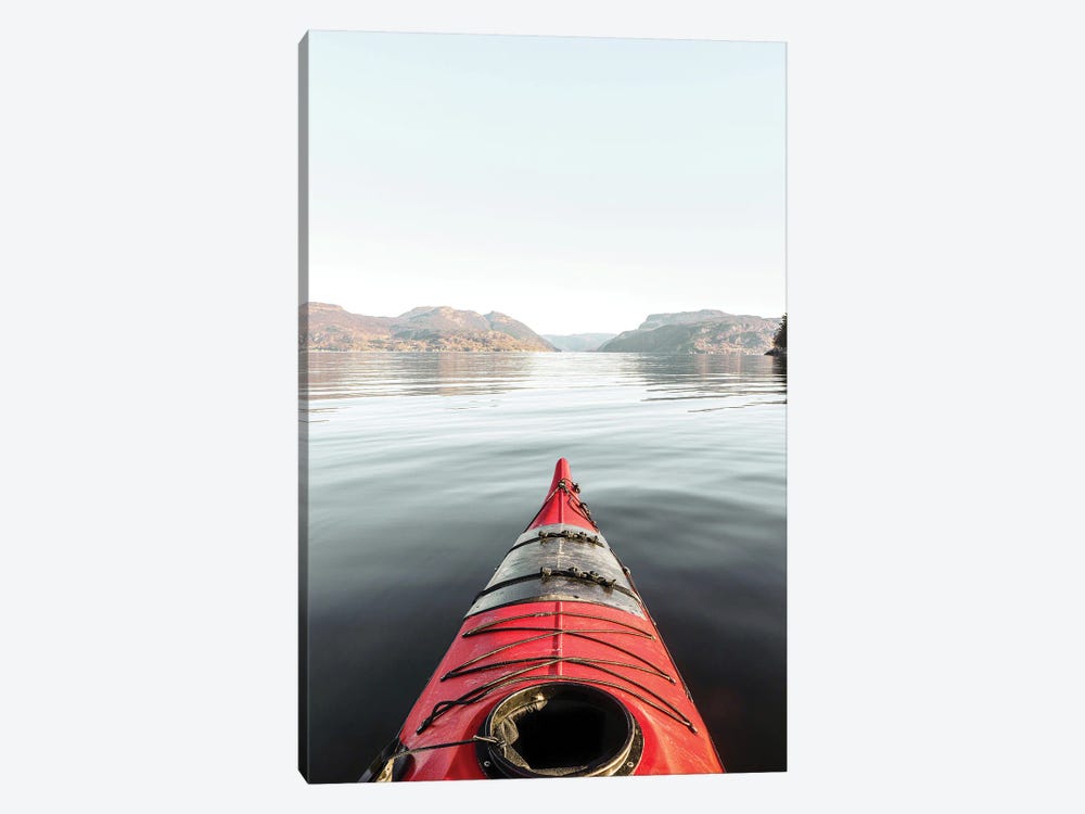 The Red Kayak In Norway by Henrike Schenk 1-piece Canvas Print