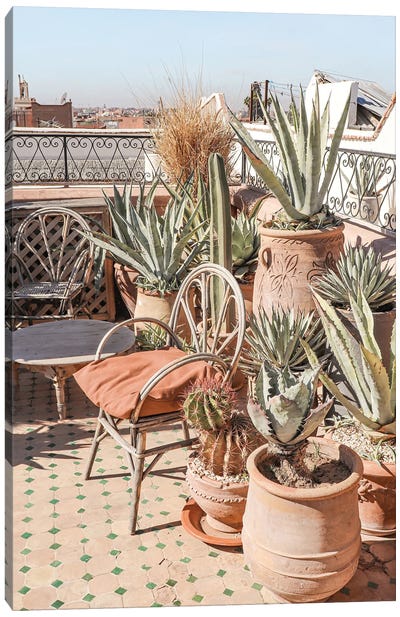 Botanical Rooftop In Marrakech Canvas Art Print - Morocco