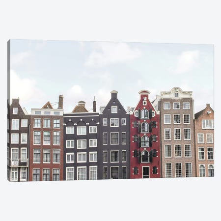 Amsterdam Canal Houses Canvas Print #HSK96} by Henrike Schenk Canvas Artwork